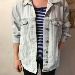 oversized light wash denim jacket